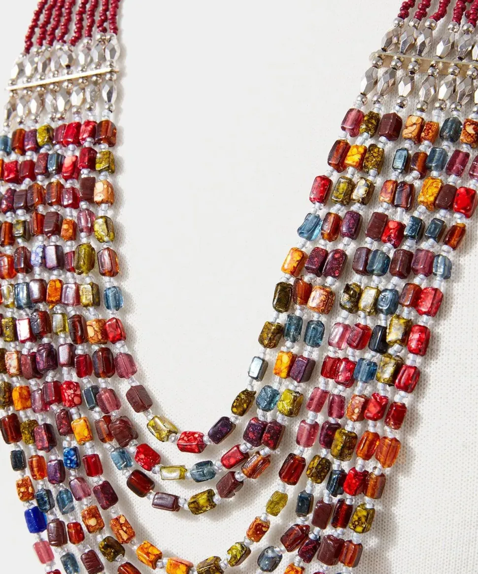 Colourful Beaded Layered Boho Necklace