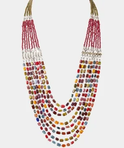 Colourful Beaded Layered Boho Necklace