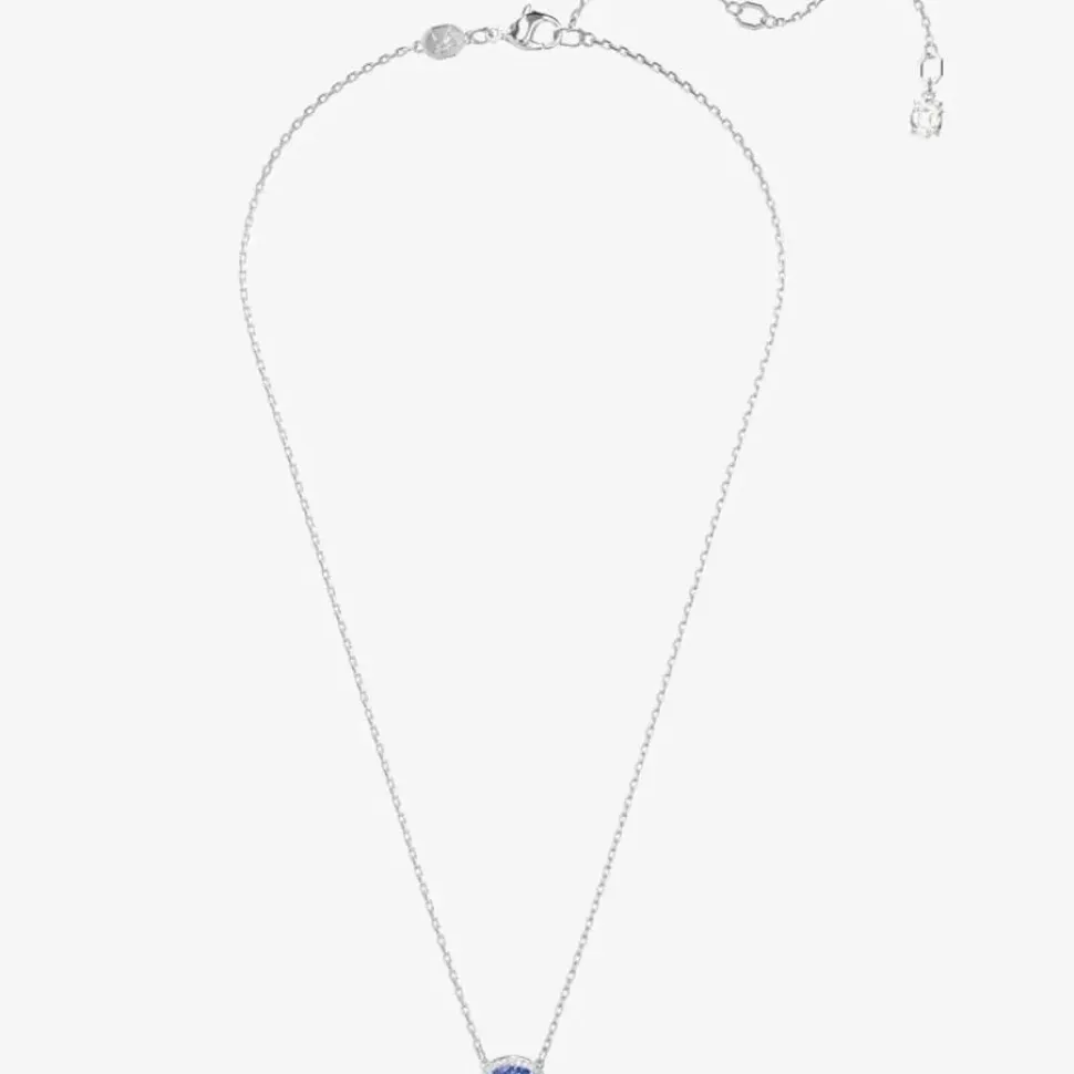 Constella Blue Oval Cut Rhodium Plated Necklace 5671809