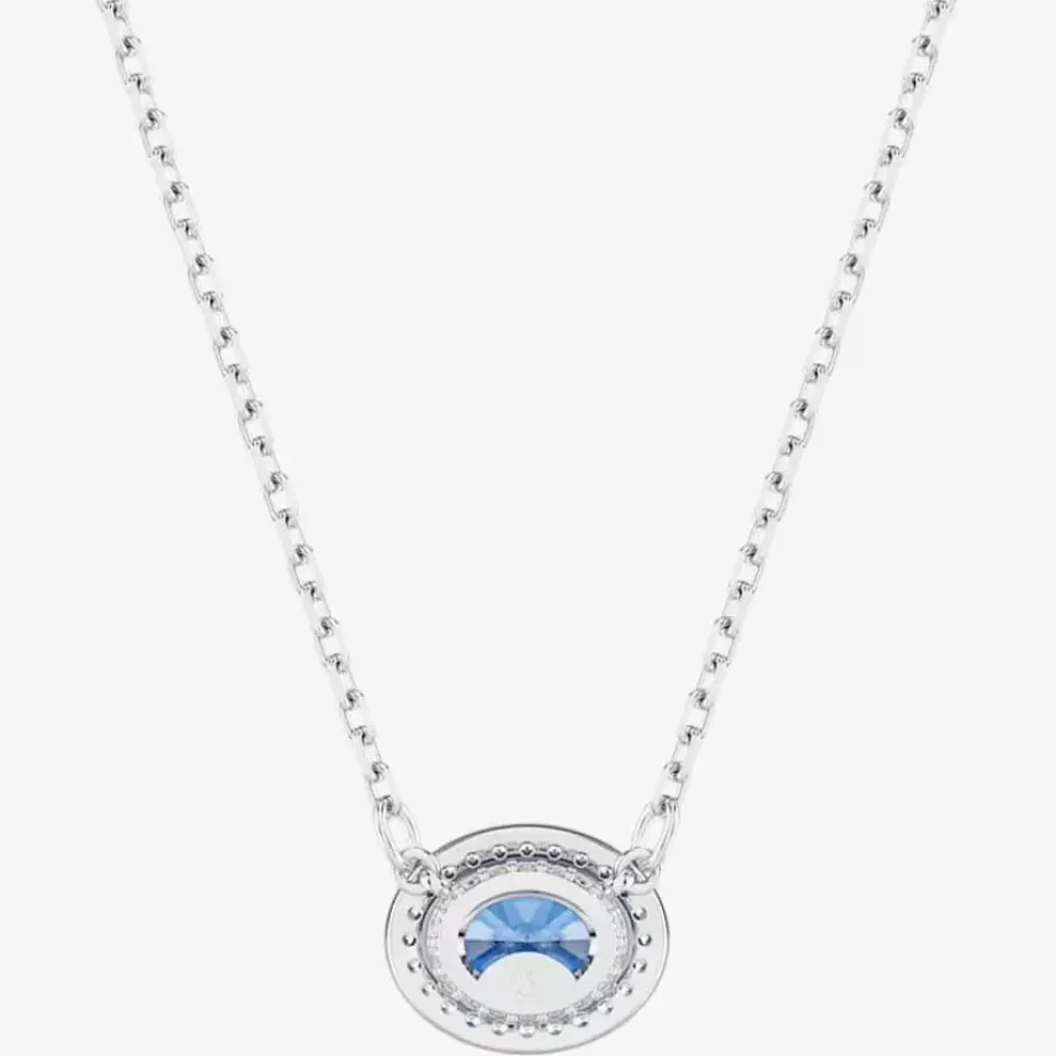 Constella Blue Oval Cut Rhodium Plated Necklace 5671809