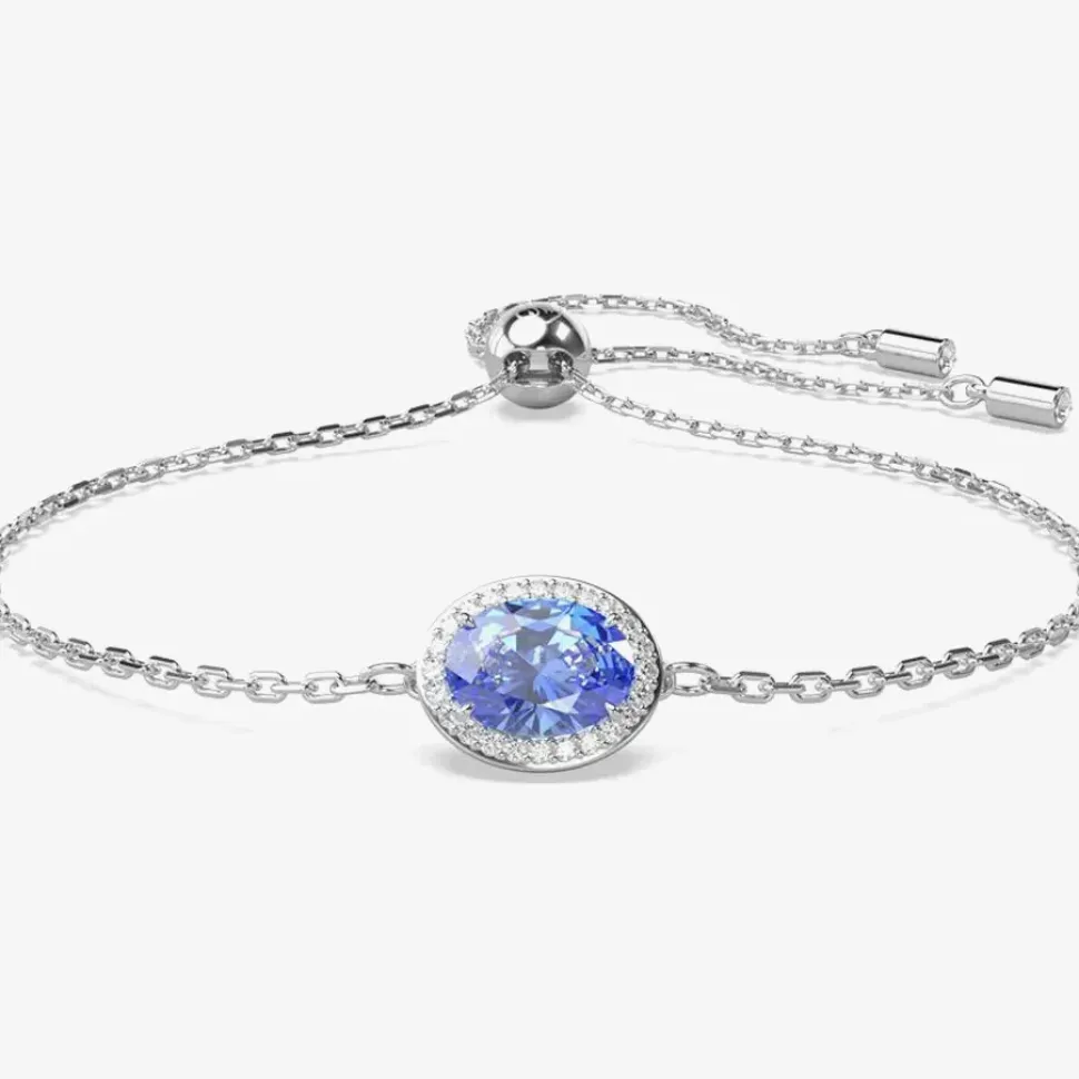 Constella Rhodium Plated Blue Oval Cut Toggle Bracelet 5671895 (M)