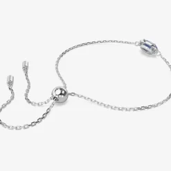 Constella Rhodium Plated Blue Oval Cut Toggle Bracelet 5671895 (M)