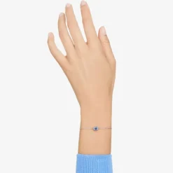 Constella Rhodium Plated Blue Oval Cut Toggle Bracelet 5671895 (M)