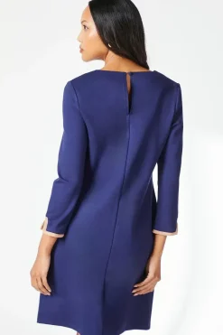 Contrast Detail Ponte Shift Dress