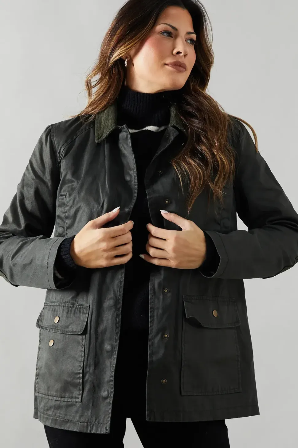 Contrast Detail Wax Jacket