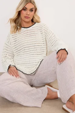 Contrast Hem Crochet Jumper
