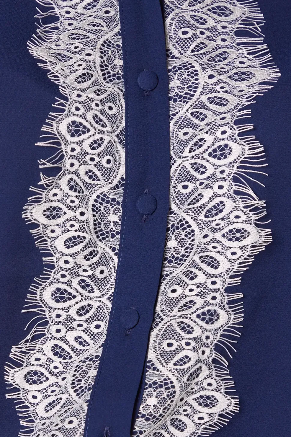 Contrast Lace Trim Georgette Blouse