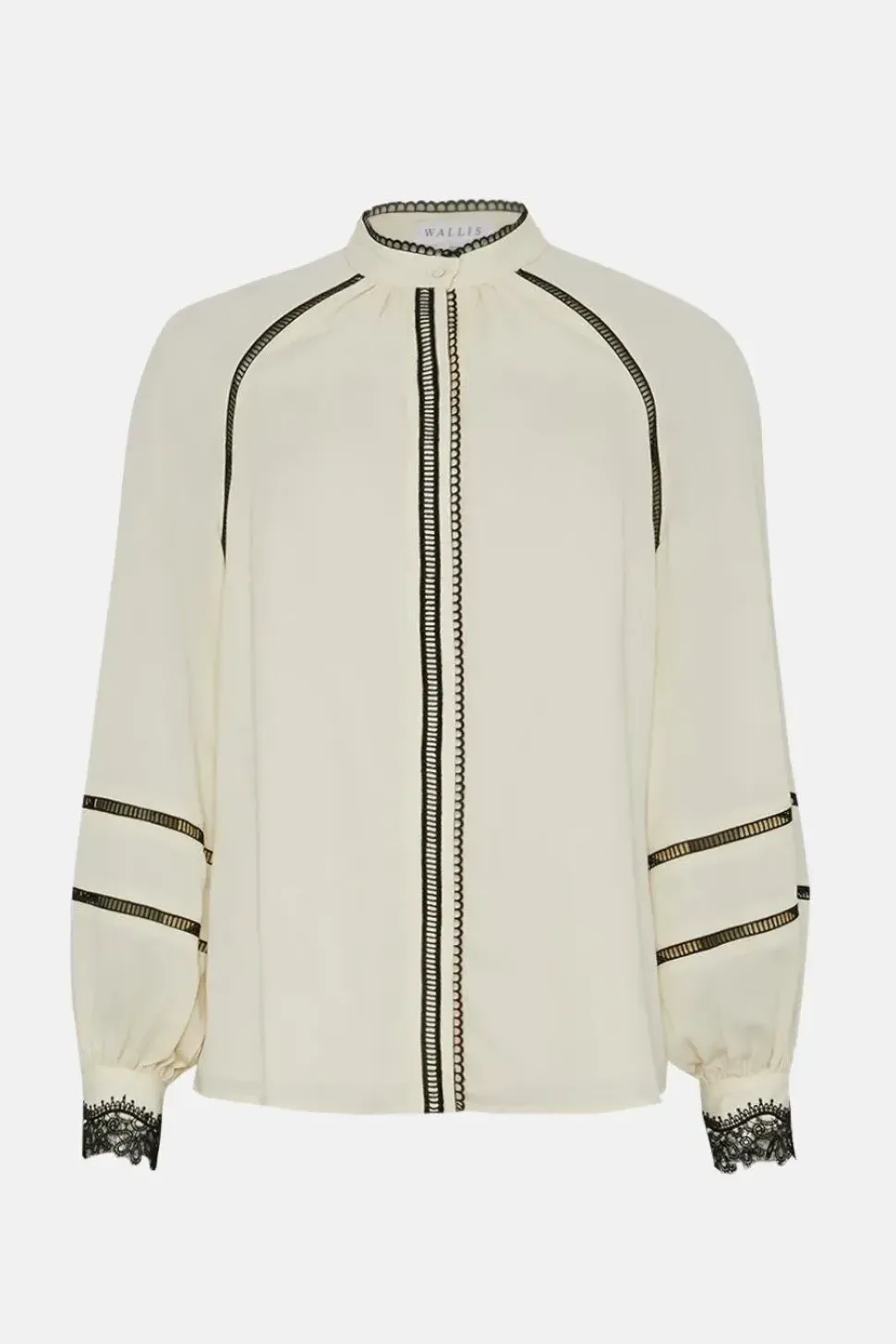 Contrast Ladder Trim Blouse
