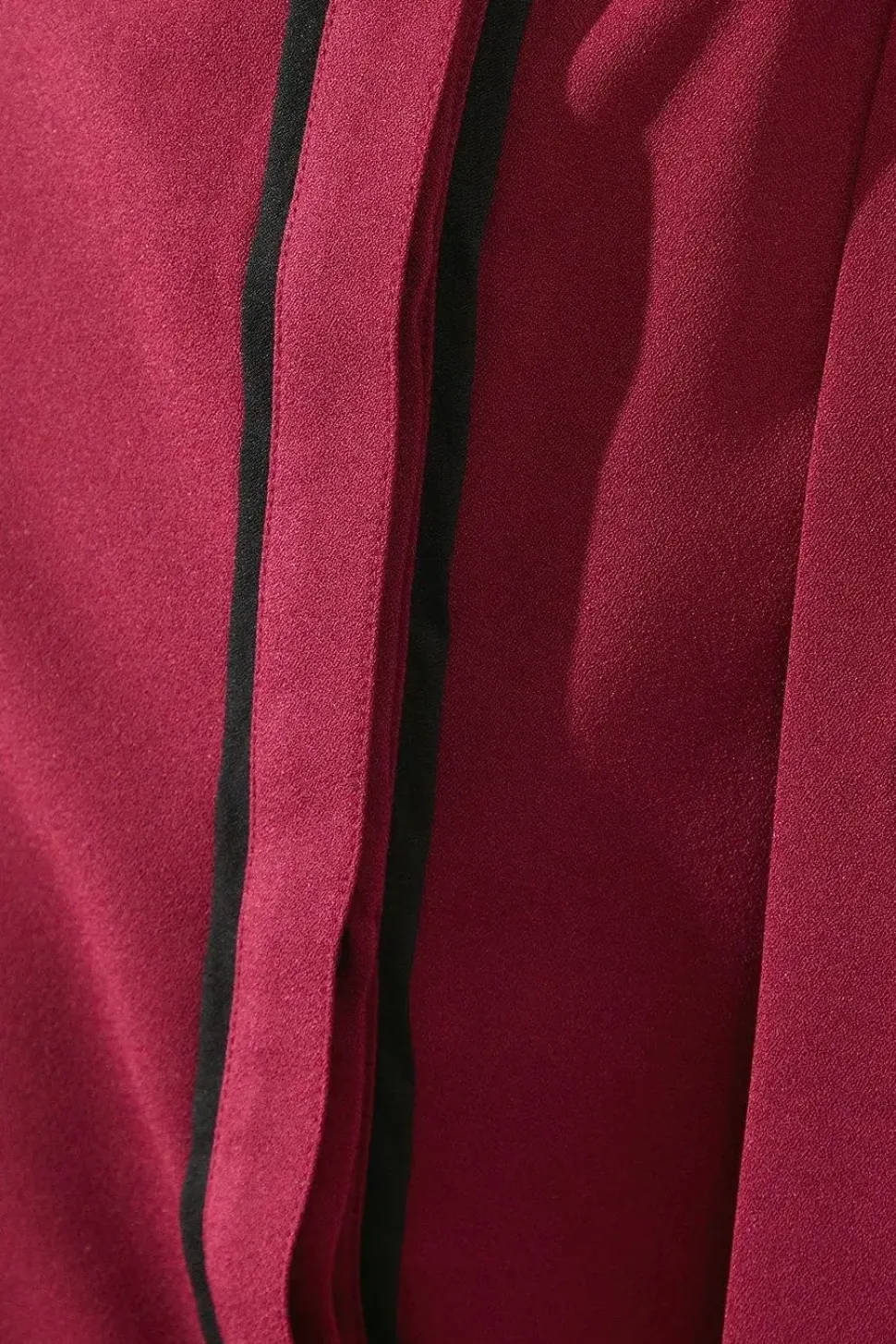 Contrast Piping Tie Waist Shirt Dress