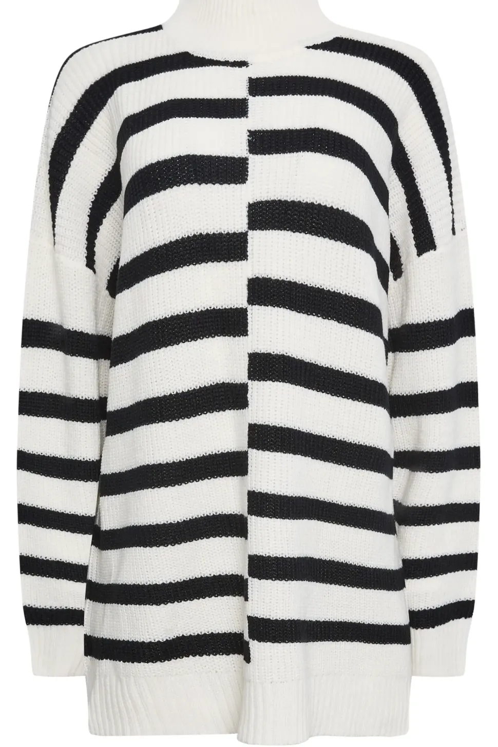 Contrast Stripe Turtle Neck Jumper