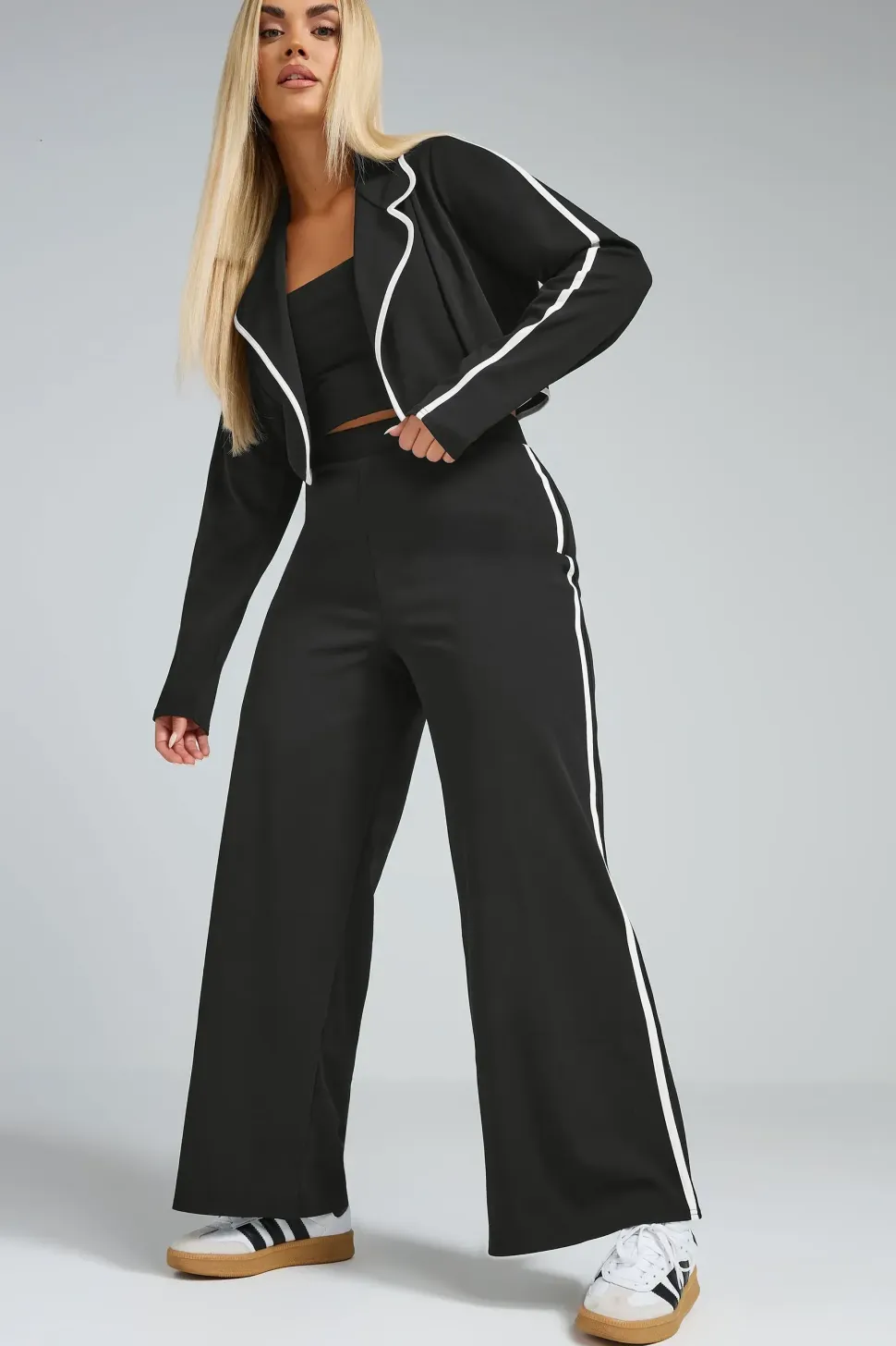 Contrast Trim Blazer