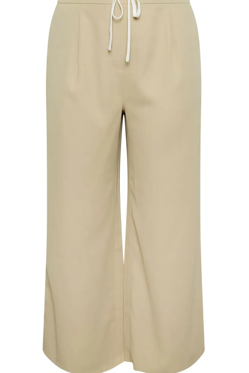 Contrast Waist Wide Leg Trousers