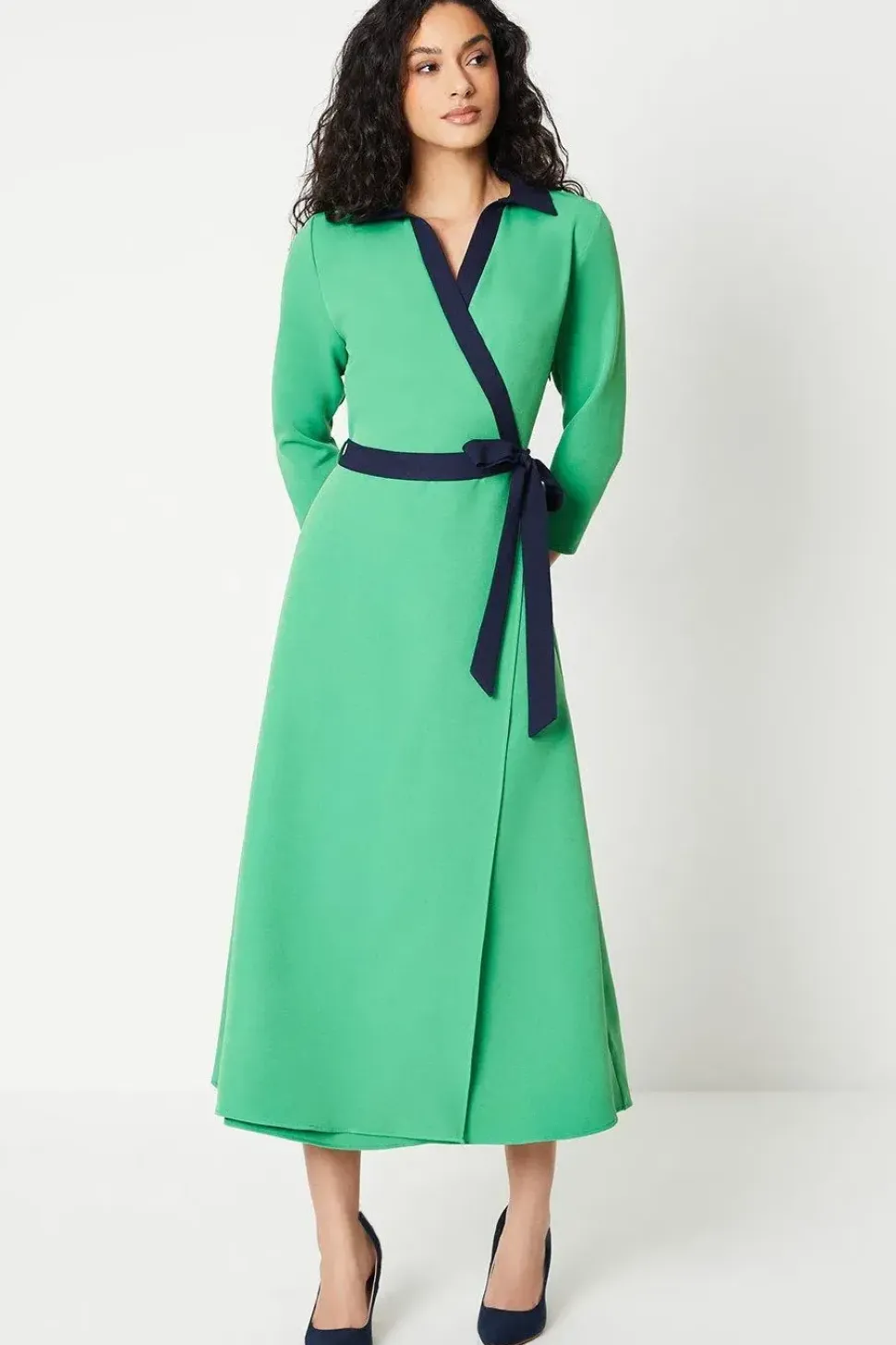 Contrast Wrap Dress
