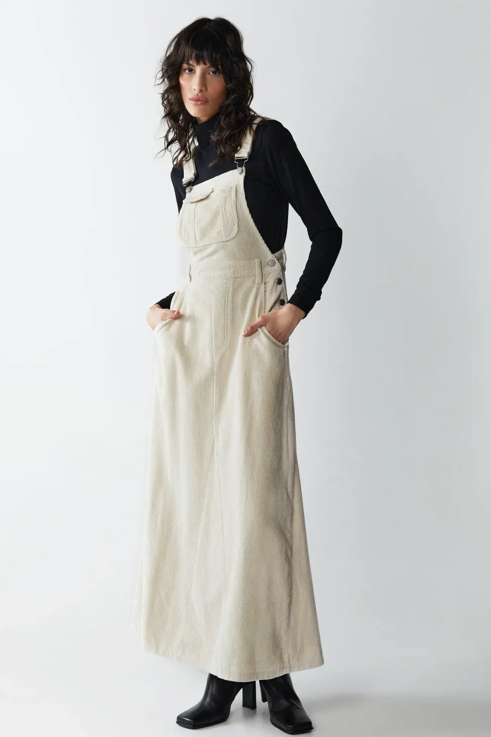 Corduroy Dungaree Maxi Dress