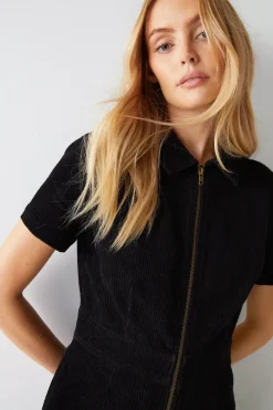 Corduroy Short Sleeve Jumpsuit