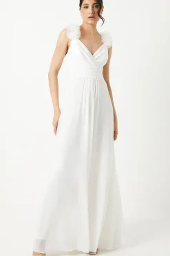Corsage Detail Chiffon A Line Wedding Dress