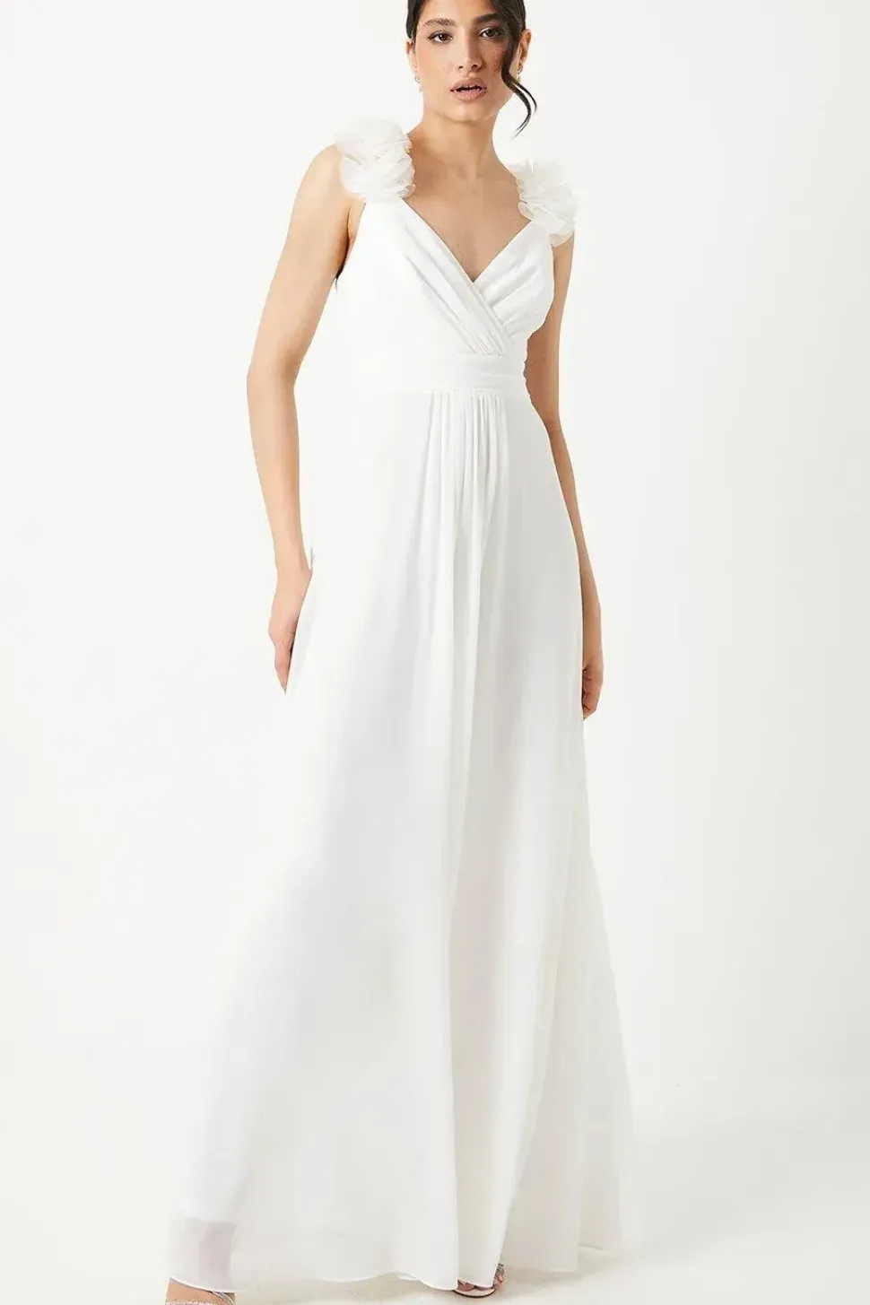 Corsage Detail Chiffon A Line Wedding Dress