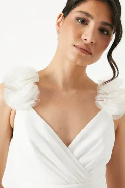Corsage Detail Chiffon A Line Wedding Dress