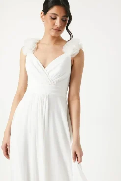 Corsage Detail Chiffon A Line Wedding Dress