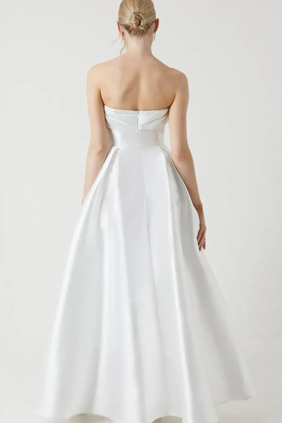 Corsage Detail Twill Wedding Dress