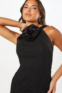 Corsage Neckline Lace Pencil Dress