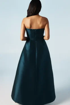 Corset Detail Twill Bridesmaids Dress