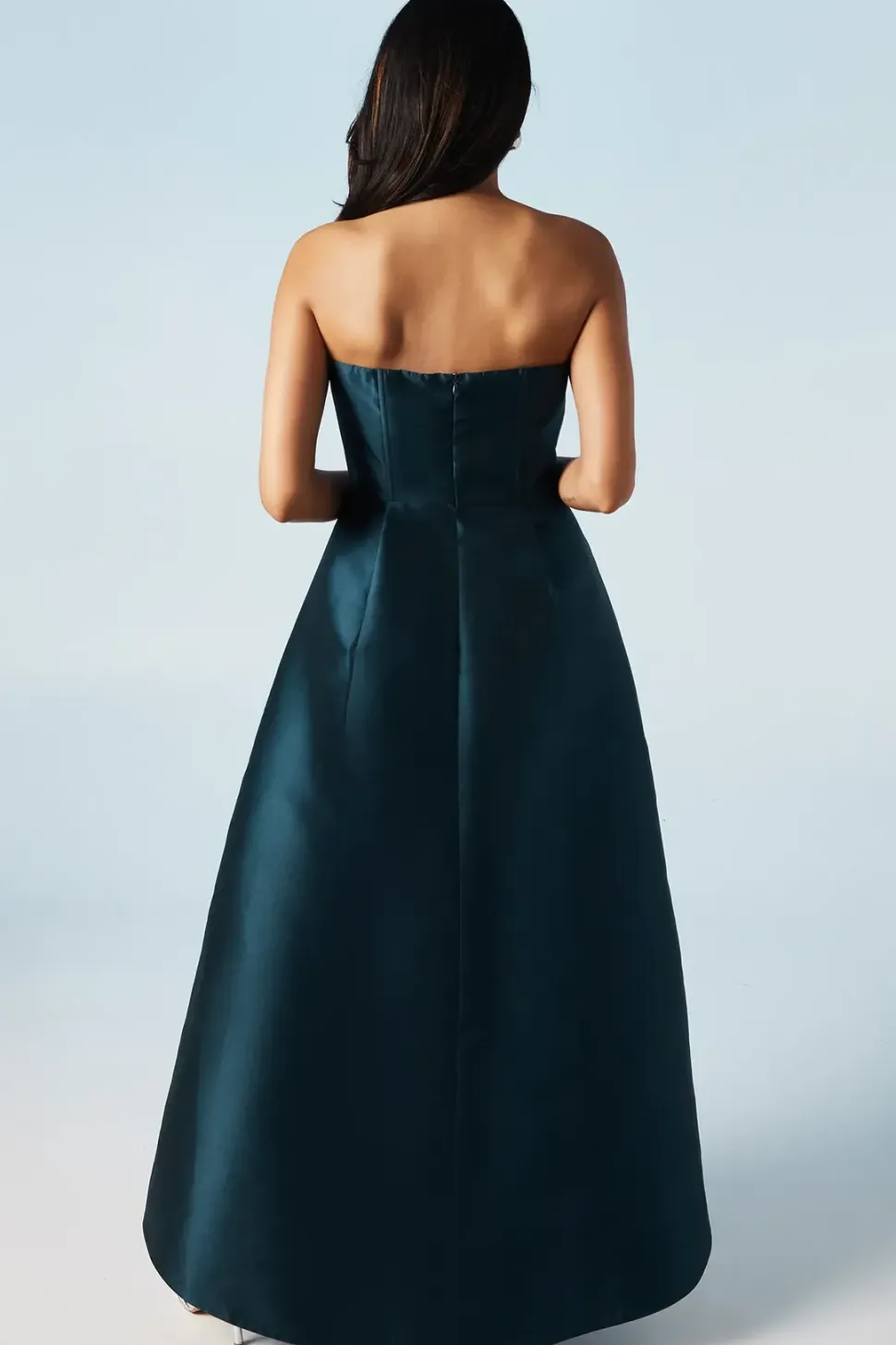 Corset Detail Twill Bridesmaids Dress