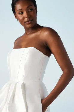 Corset Detail Twill Wedding Dress