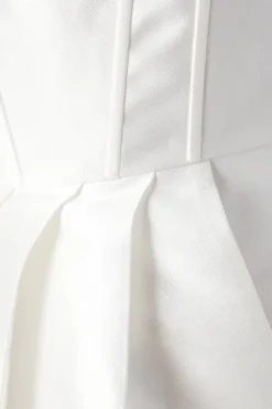 Corset Detail Twill Wedding Dress