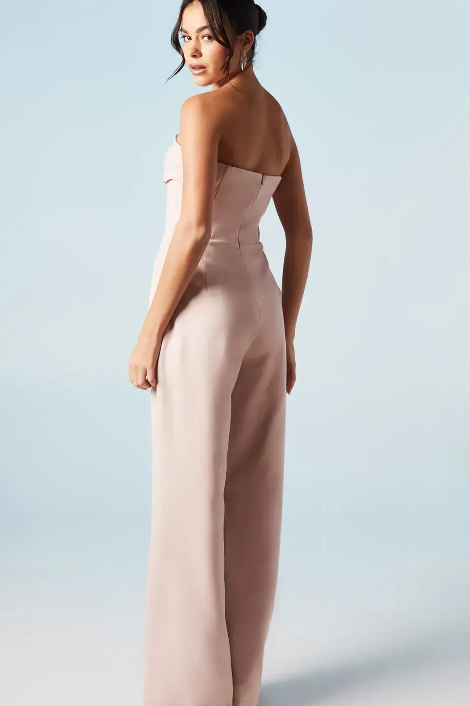Corset Detail Wide Leg Bridesmaids Jumpsuit