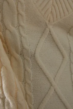 Cosy Cable Knit V Neck Maxi Jumper Dress