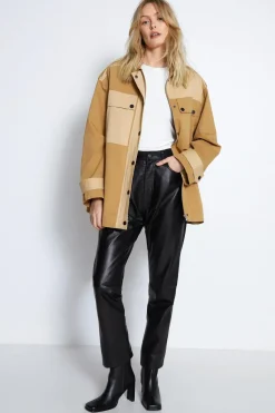 Cotton Colour Block Utility Jacket