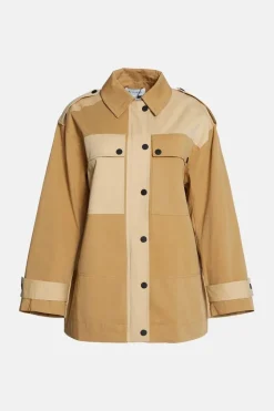Cotton Colour Block Utility Jacket