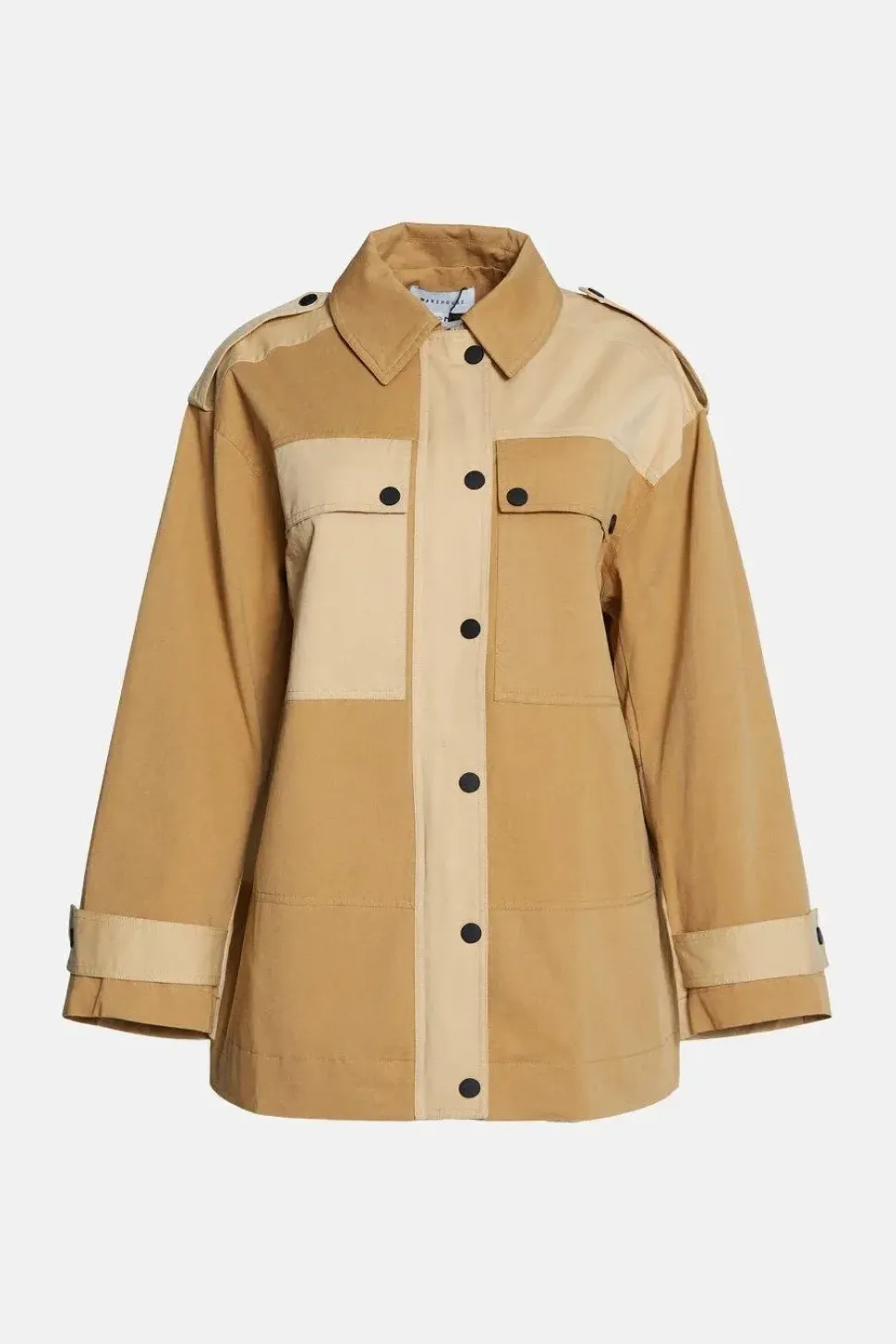 Cotton Colour Block Utility Jacket
