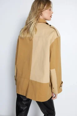 Cotton Colour Block Utility Jacket