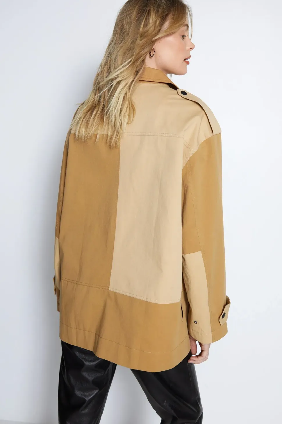 Cotton Colour Block Utility Jacket