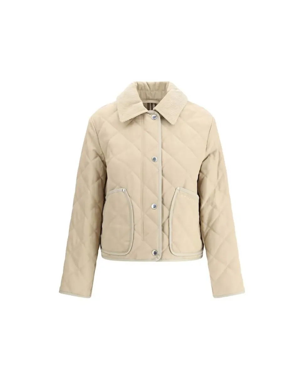Cotton Jacket with Corduroy Collar and Archivio Check Lining