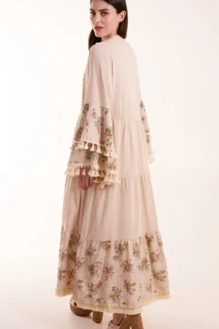 Cotton Ruffle Dress With Long Sleeves