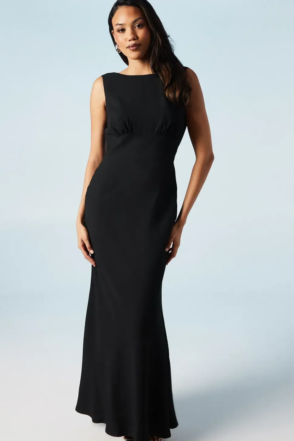 Cowl Back Fishtail Bridesmaid Maxi Dress