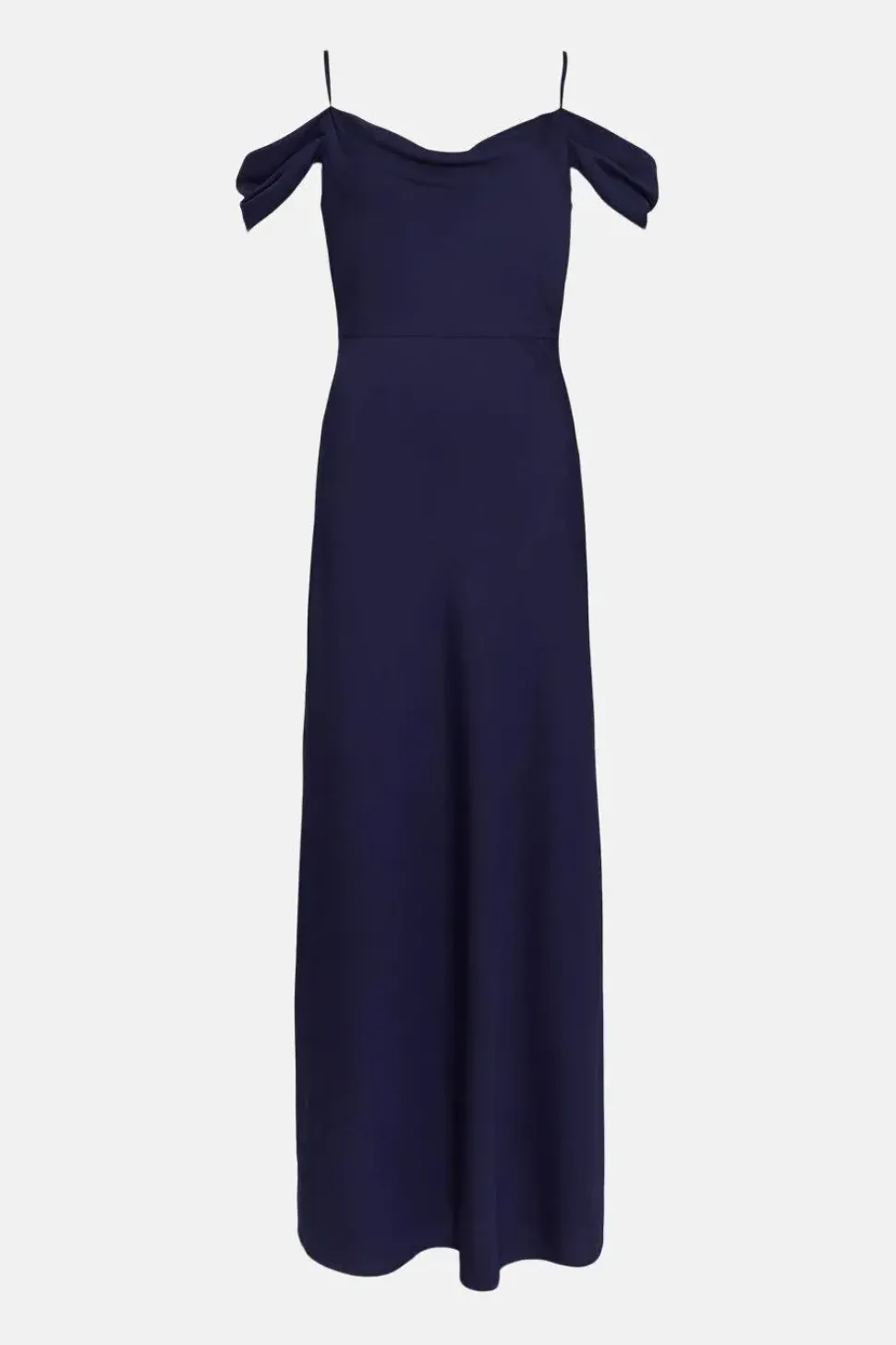 Cowl Cold Shoulder Satin Bias Midaxi Dress