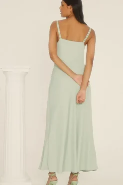 Cowl Double Strap Midi Dress