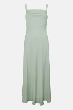Cowl Double Strap Midi Dress