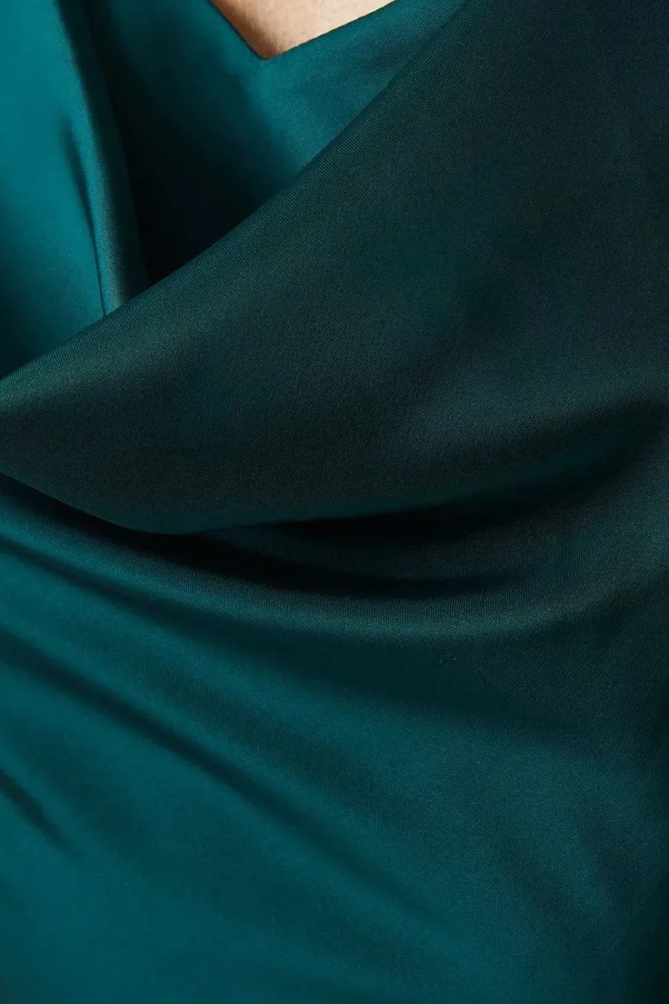 Cowl Neck A-line Satin Bridesmaid Dress