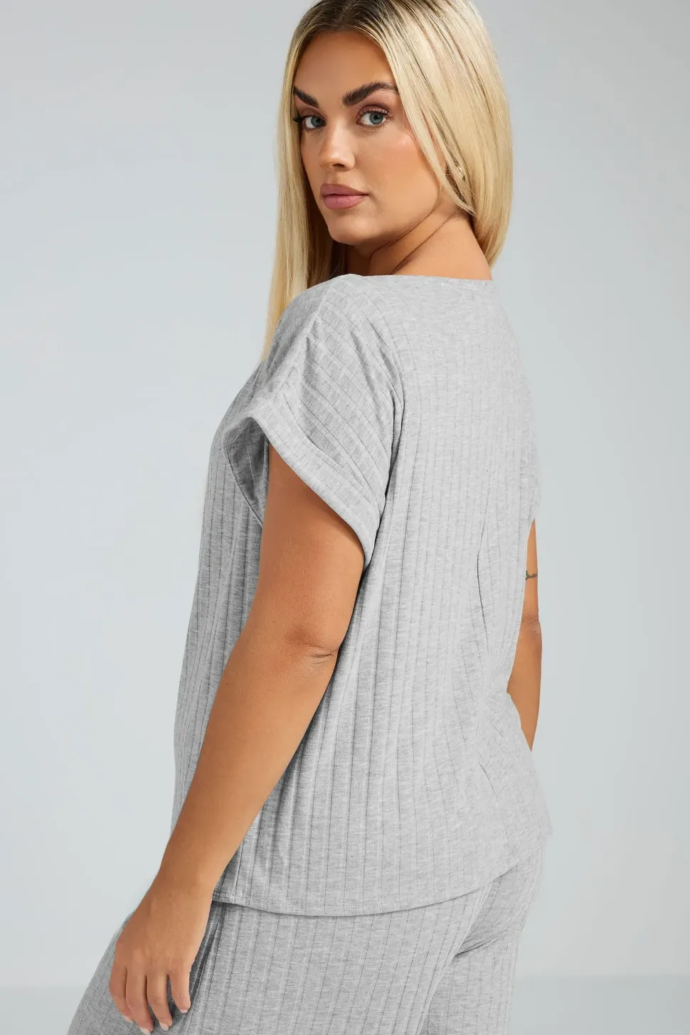 Cowl Neck Ribbed Top