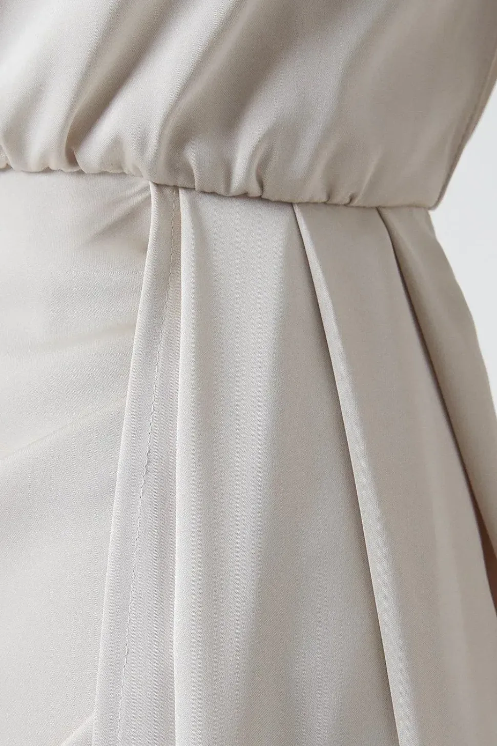 Cowl Neck Sash Satin Bridesmaid Dress