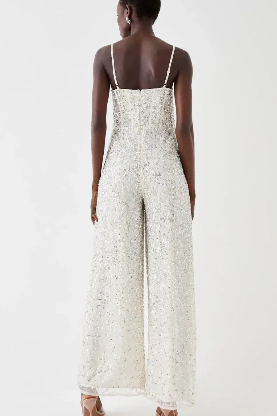 Cowl Neck Sequin Jumpsuit