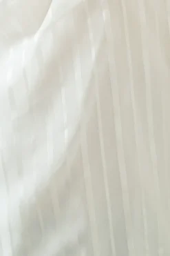Cowl Neck Shadow Stripe Collared Blouse