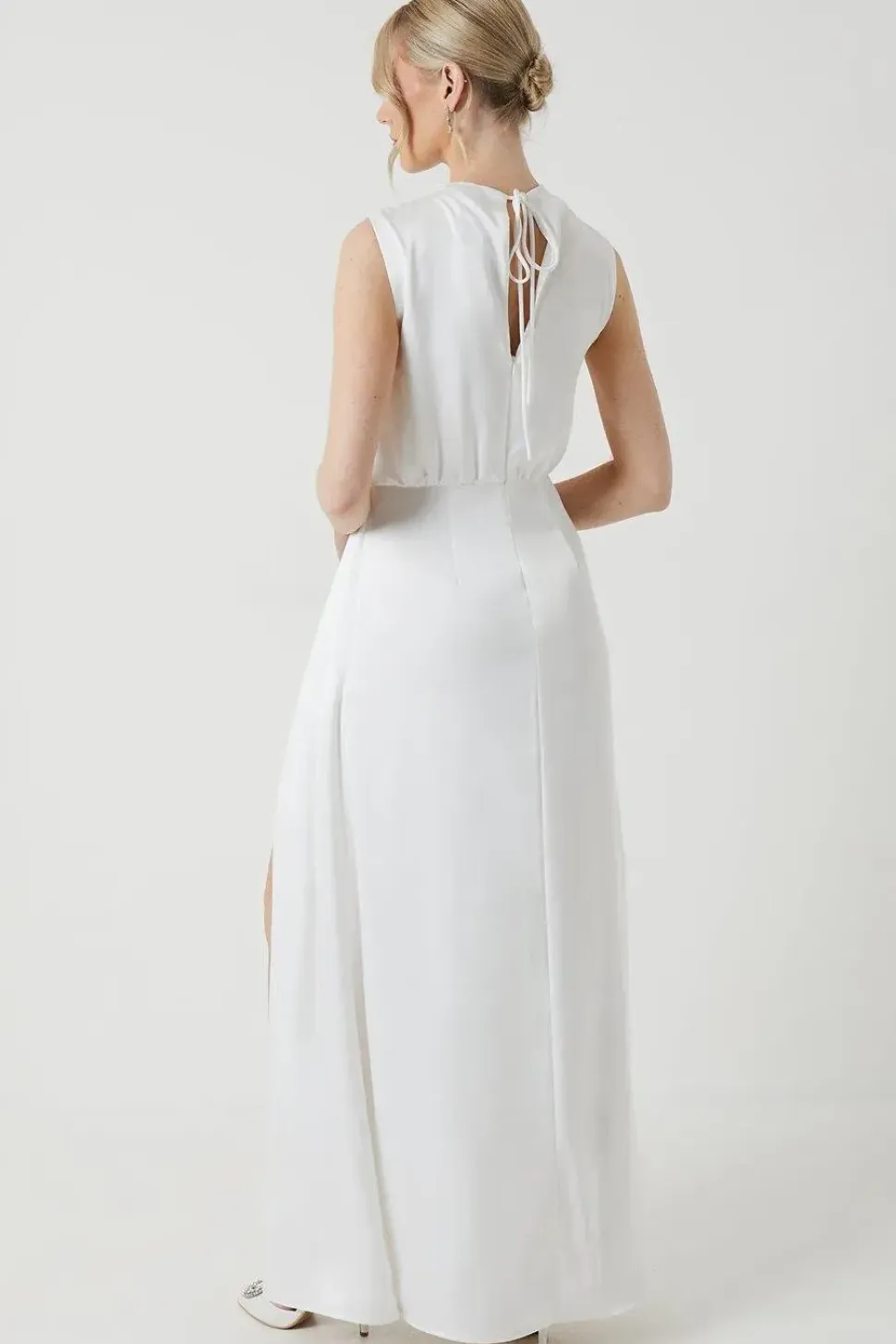 Cowl Neck Slash Neck Bridal Dress