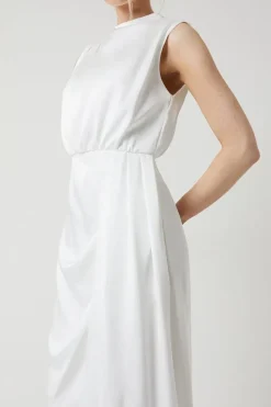 Cowl Neck Slash Neck Bridal Dress