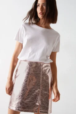 Crackle Faux Leather Pelmet Skirt